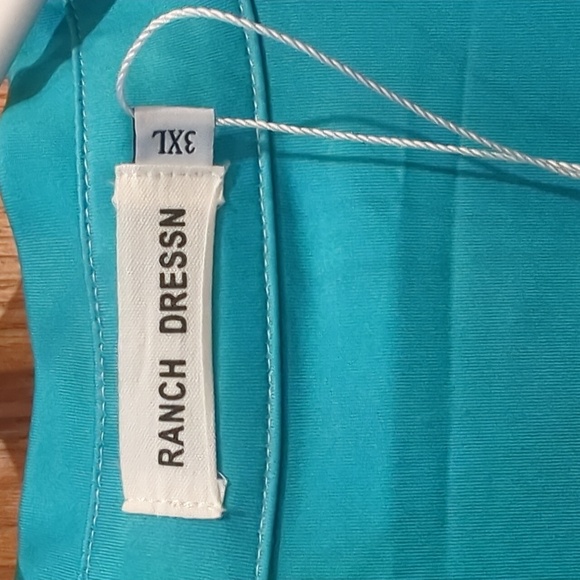 RANCH DRESS'N Fallon Taylor "Cowhide & Teal" Performance Rodeo Cowgirl shirt 3XL - Picture 11 of 12